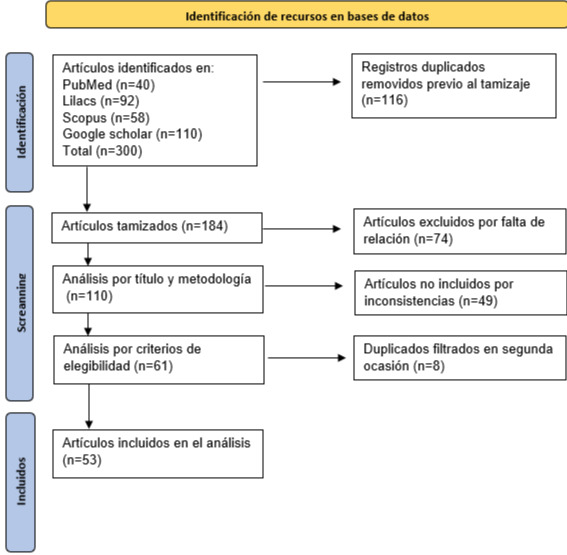 <b>Figura 1. </b>. Flujograma de las diferentes fases de la revisión