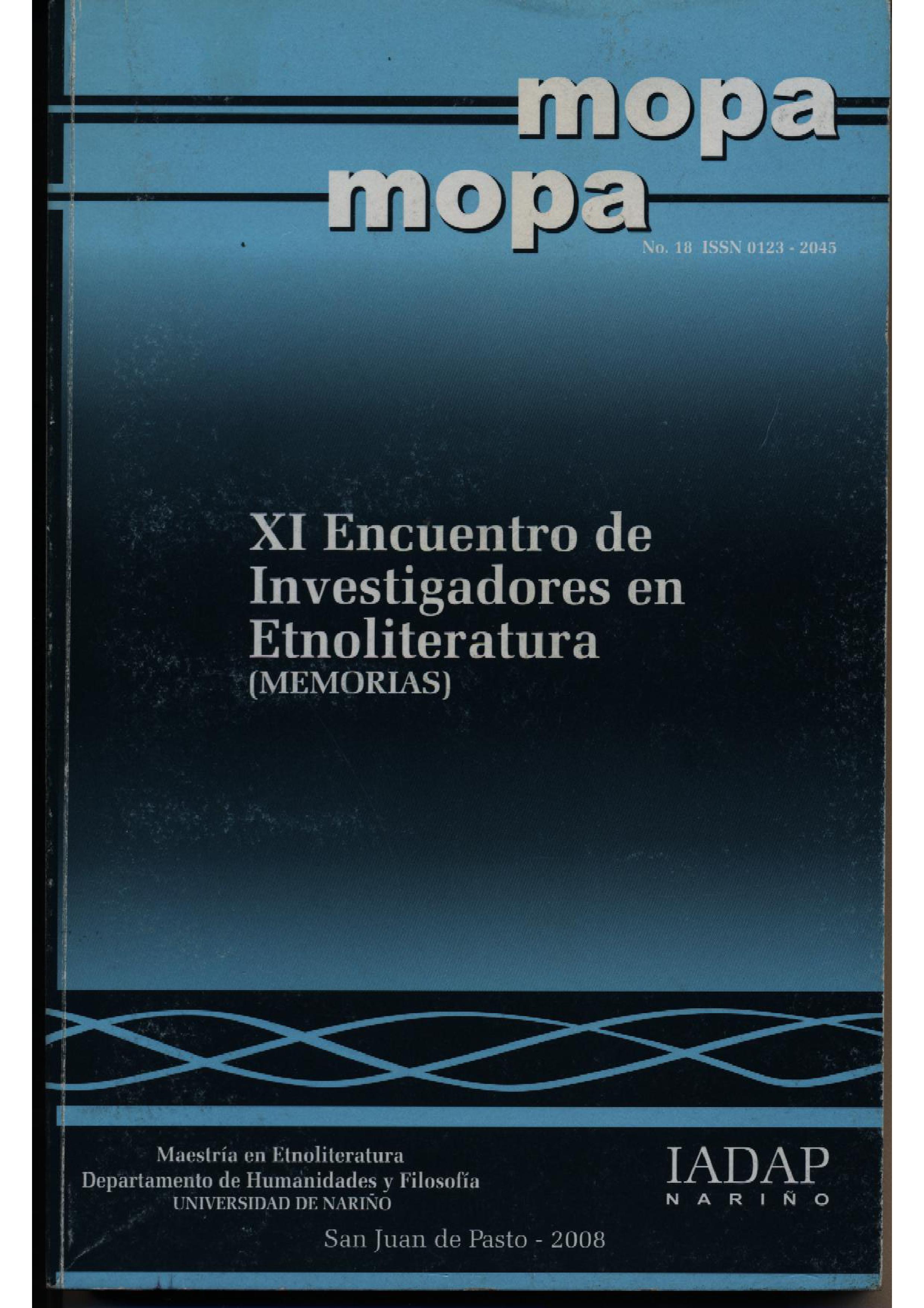 					Ver Vol. 1 Núm. 18 (2008): Revista Mopa Mopa 18
				