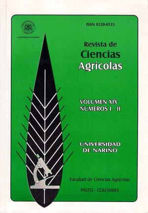 					View Vol. 19 No. 1 y 2 (2002): Revista de Ciencias Agrícolas - Primer y segundo semestre, Enero - Diciembre 2002
				