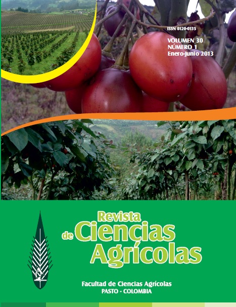 					View Vol. 30 No. 1 (2013): Revista de Ciencias Agrícolas - Primer semestre, Enero - Junio 2013
				