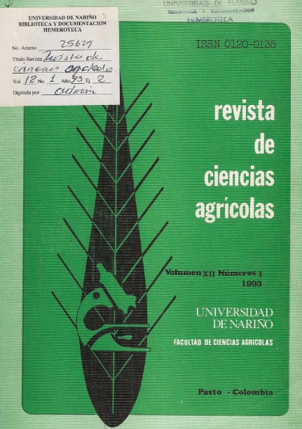 					View Vol. 12 No. 1 (1993): Revista de Ciencias Agrícolas - Primer semestre, Enero - Junio 1993
				