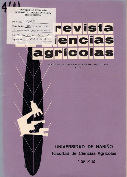 					View Vol. 4 No. 1 (1972): Revista de Ciencias Agrícolas - Primer semestre, Enero - Junio 1972
				