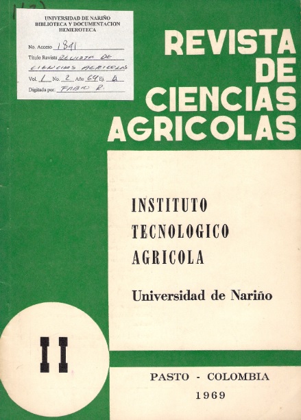 					View Vol. 1 No. 2 (1969): Revista de Ciencias Agrícolas - Segundo semestre, Julio - Diciembre 1969
				