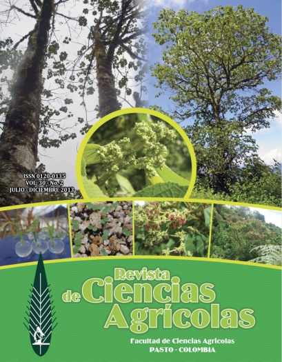 					View Vol. 30 No. 2 (2013): Revista de Ciencias Agrícolas - Segundo semestre, Julio - Diciembre 2013
				