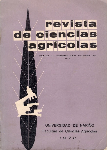 					Visualizar v. 4 n. 2 (1972): Revista de Ciencias Agrícolas - Segundo semestre, Julio - Diciembre 1972
				