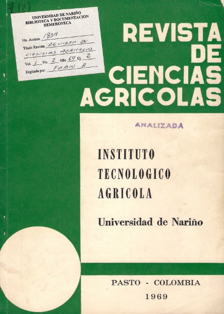 					View Vol. 1 No. 1 (1969): Revista de Ciencias Agrícolas - Primer semestre, Enero - Junio 1969
				