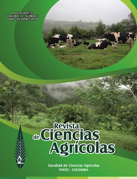 					View Vol. 31 No. 2 (2014): Revista de Ciencias Agrícolas - Segundo Semestre, Julio - Diciembre 2014
				