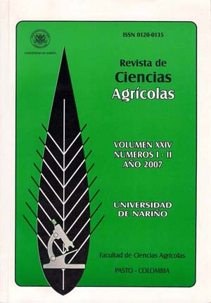 					View Vol. 24 No. 1 y 2 (2007): Revista de Ciencias Agrícolas - Primer y segundo semestre, Enero - Diciembre 2007
				