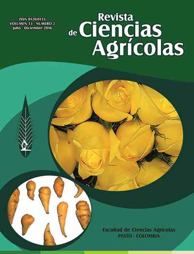 					View Vol. 33 No. 2 (2016): Revista de Ciencias Agrícolas - Segundo Semestre, Julio - Diciembre 2016
				
