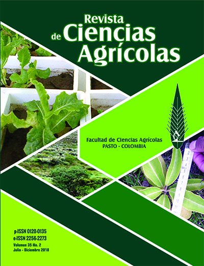 					View Vol. 35 No. 2 (2018): Revista de Ciencias Agrícolas - Second semester, July - December 2018
				