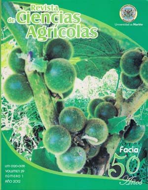 					View Vol. 29 No. 1 (2012): Revista de Ciencias Agrícolas - Primer semestre, Enero - Junio 2012
				