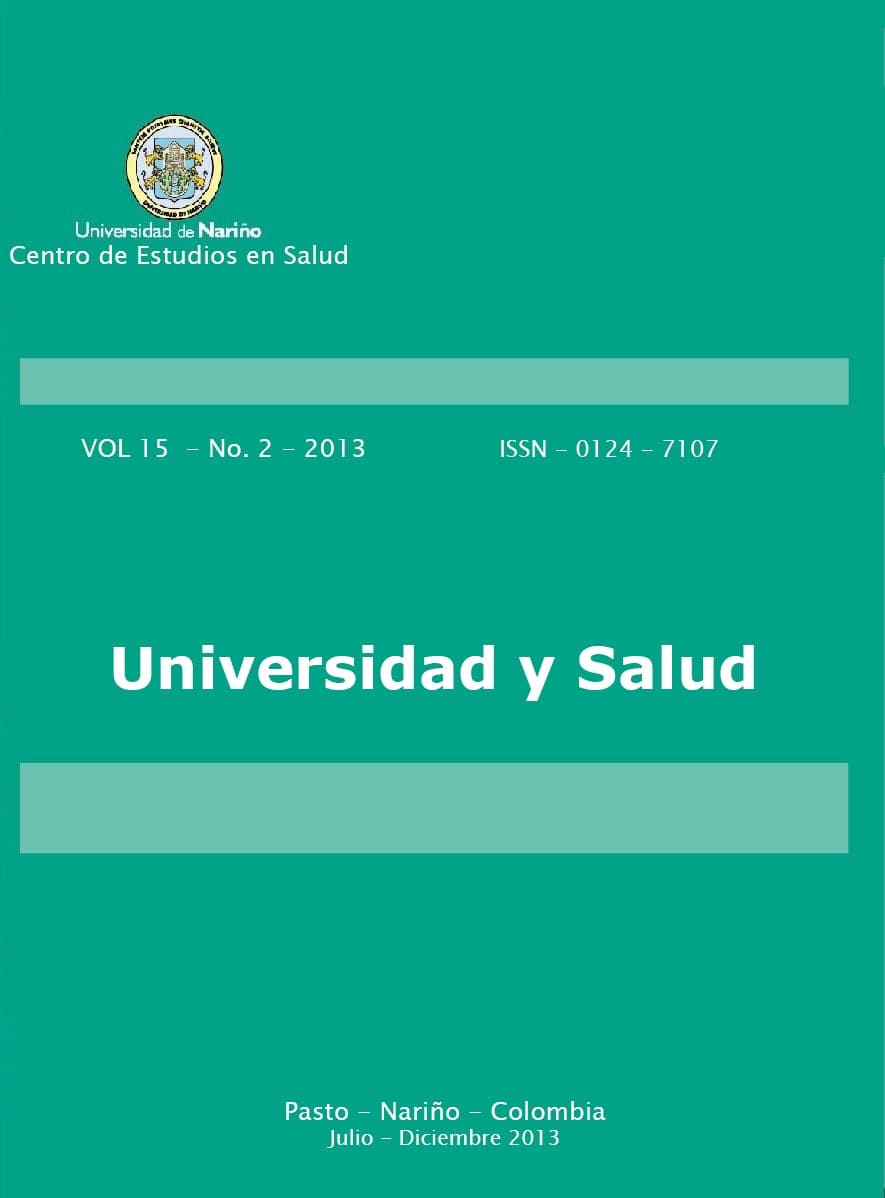 					View Vol. 15 No. 2 (2013): UNIVERSIDAD Y SALUD
				