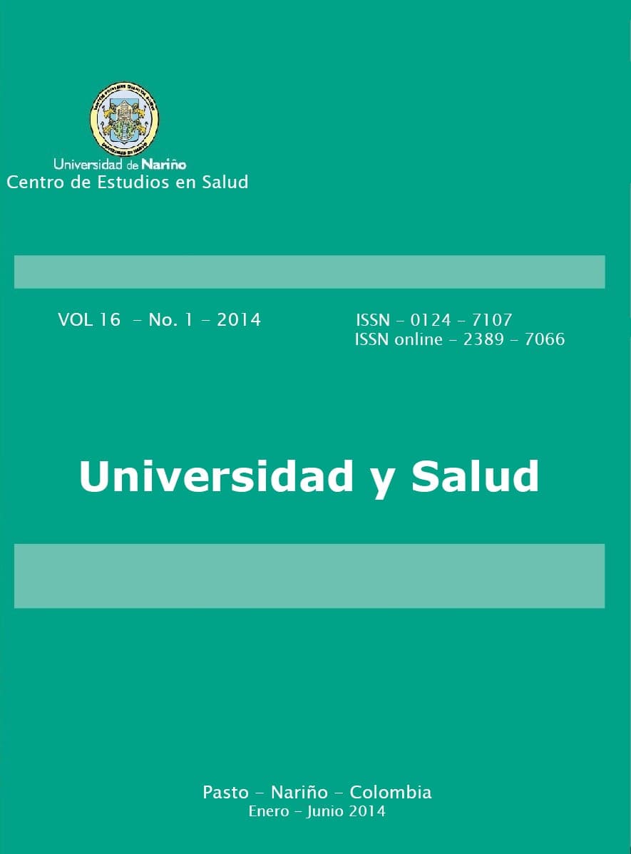					Ver Vol. 16 Núm. 1 (2014): UNIVERSIDAD Y SALUD
				