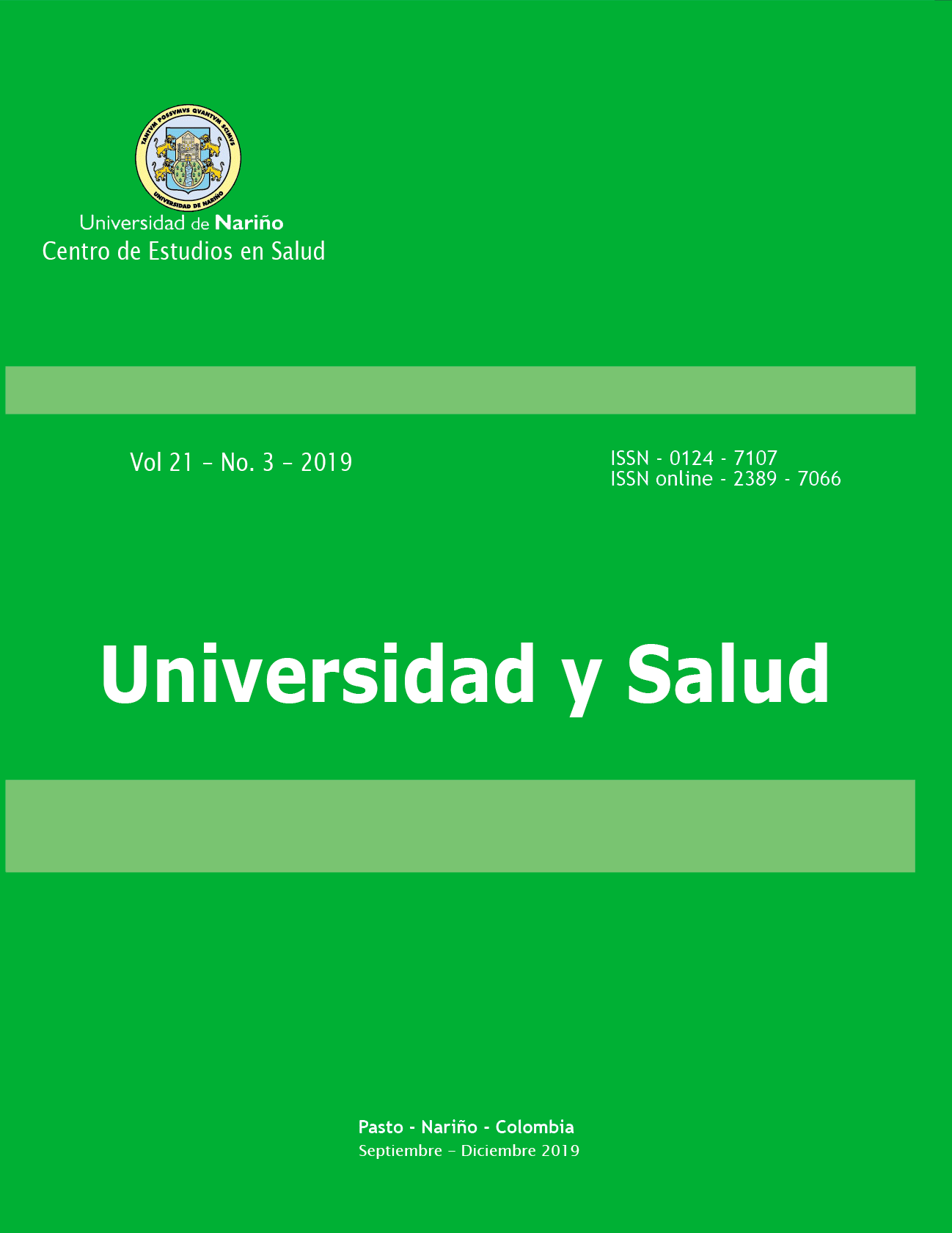 					Ver Vol. 21 Núm. 3 (2019): UNIVERSIDAD Y SALUD
				